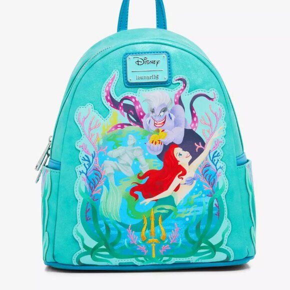Loungefly Disney The Little Mermaid Glitter Portrait Mini Backpack and Wallet main image 6